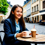 **

"A charming, cobblestone street in Luxembourg City's old town, UNESCO World Heritage site, showcasing historic architecture. A fully clothed tourist, appropriate attire, is enjoying a coffee at an outdoor cafe. Safe for work, perfect anatomy, natural proportions, professional photography, high quality, family-friendly."

**
